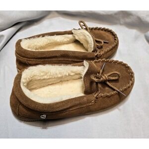 Lam slip on moccasin slippers‎ - 3 youth Brown